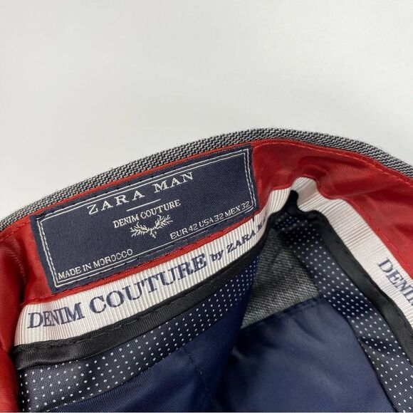 Zara Man Gray Dress Pants with Tailored Cut and Cuffed Hem - Picture 2 of 3